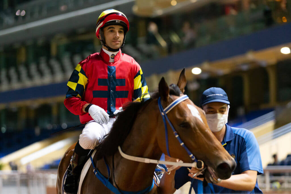 brings up his double at Happy Valley on Wednesday night.