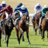 Kameko (l) ridde by Oisin Murphy beats Pinatubo (r) to win the 2000 Guineas at Newmarket.